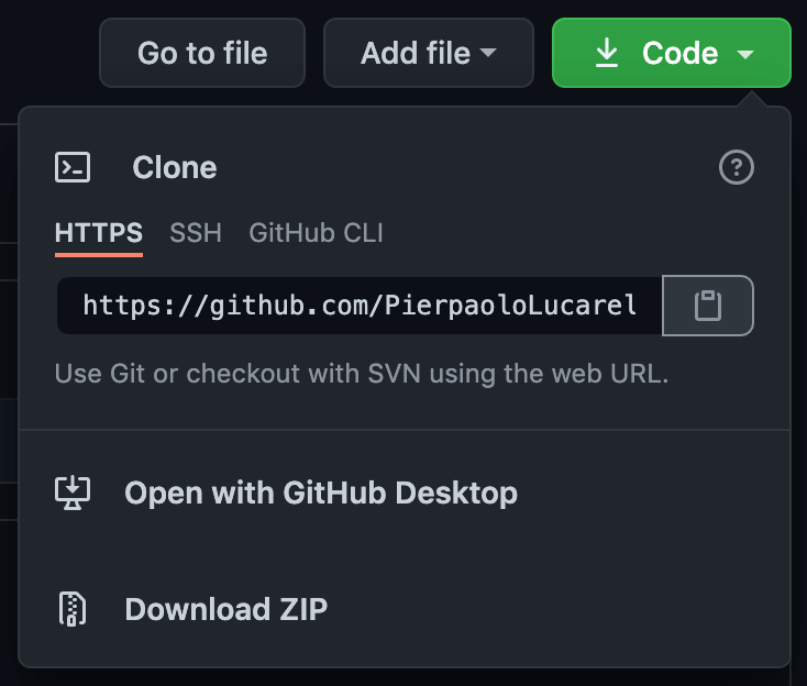 clone di una repository per effettuare pull request